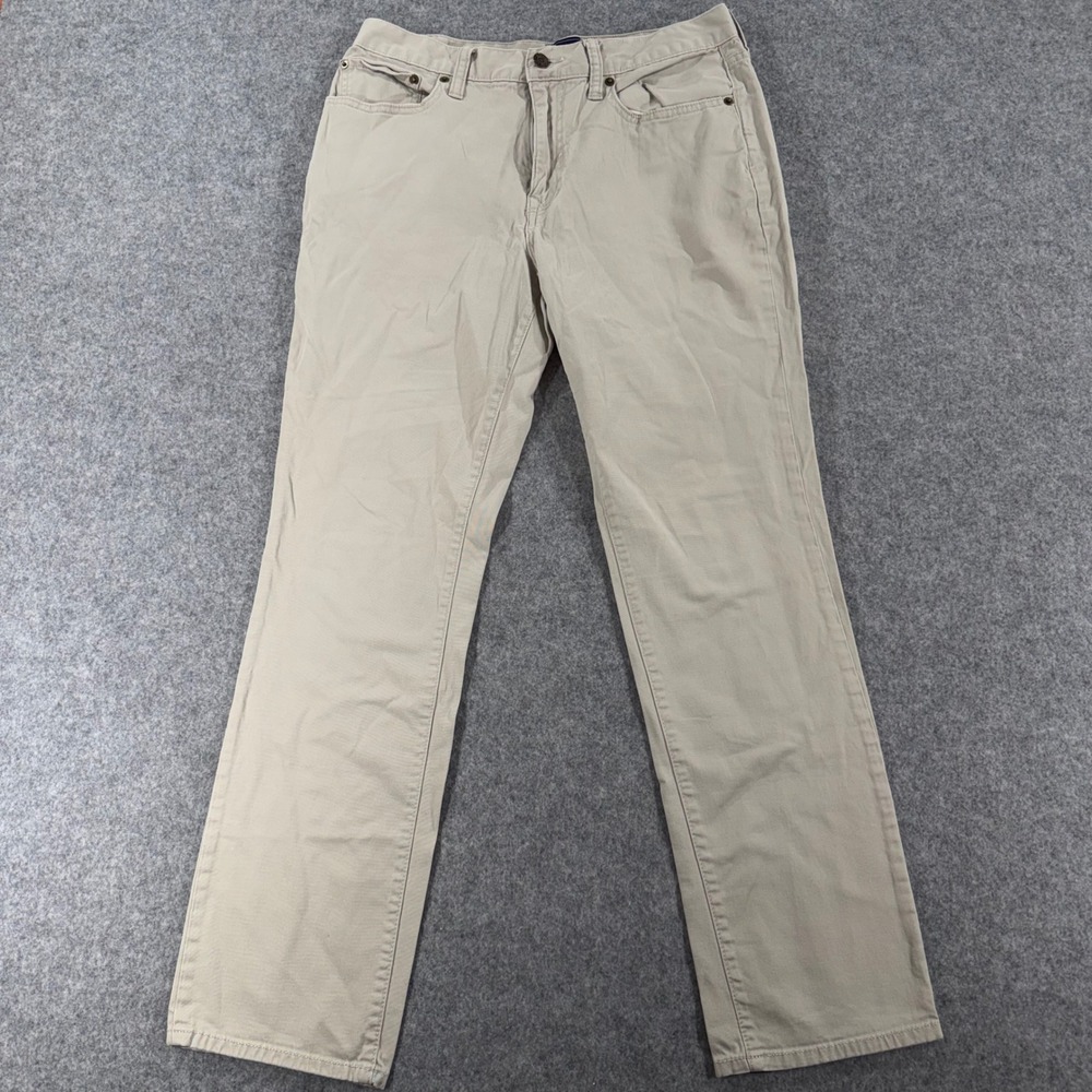 Gap Khakis Slim Stretch Pants Mens 30x30 Tan Beige Chino Trousers 5-Pocket